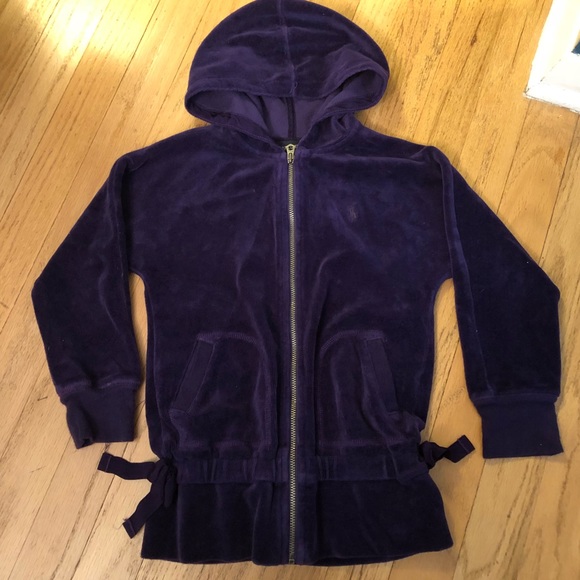 Purple RL velour hoodie size 4/4t EUC - Picture 1 of 3